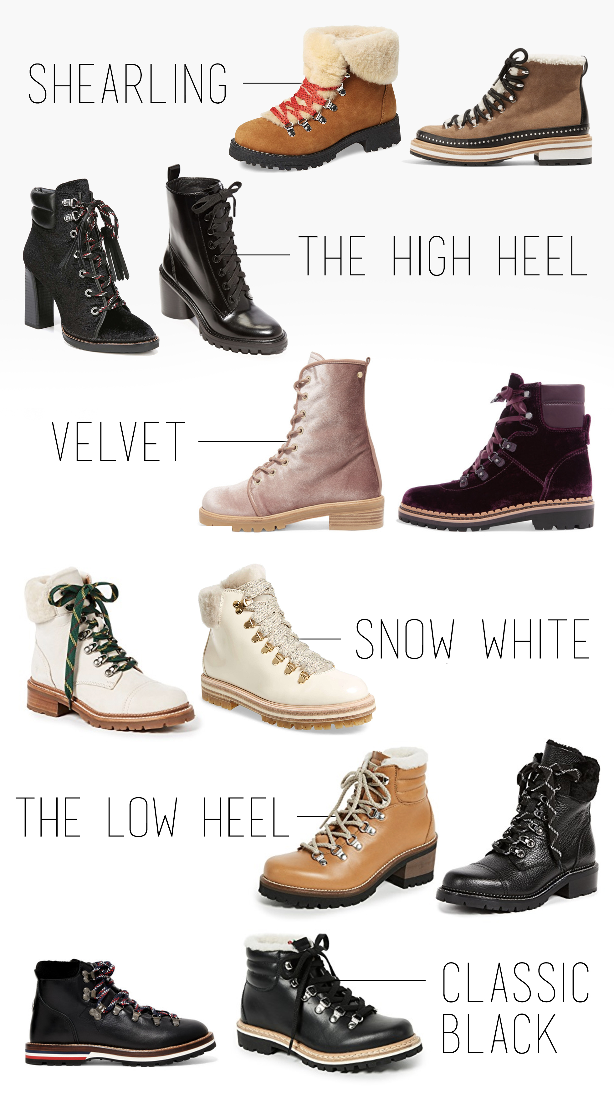 high heel hiking boots