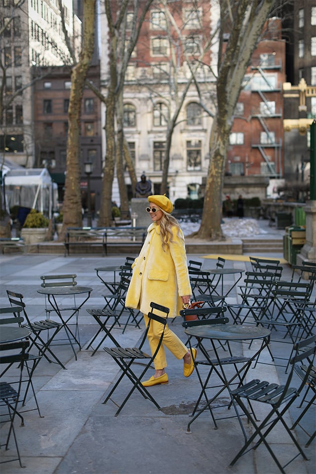Atlantic-Pacific Blair Eadie Yellow Outfit Faux Fur