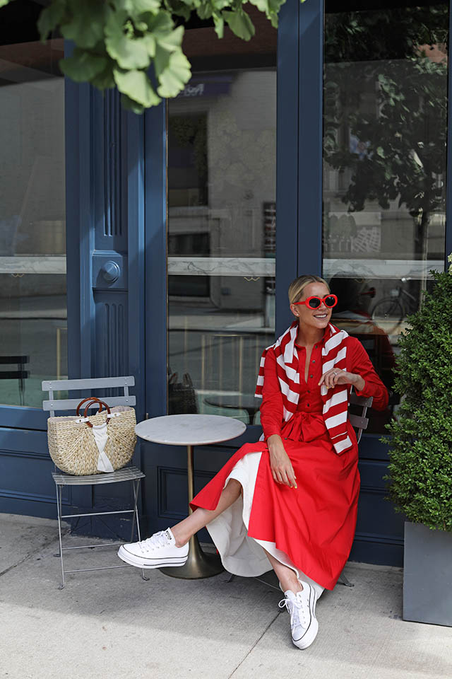 nordstrom shirtdress red stripes
