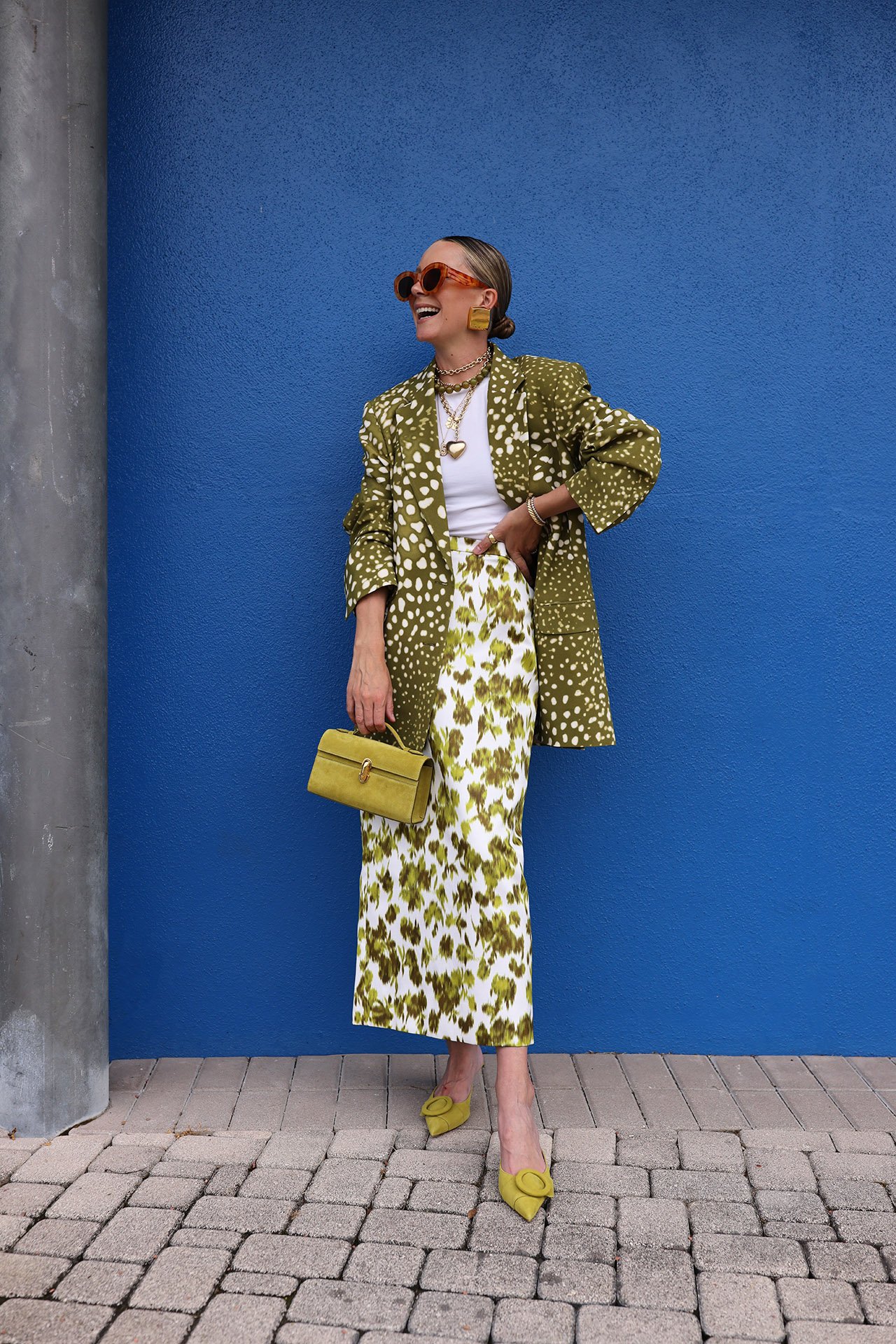party pencil skirt, print mixing for fall, how to style a pencil skirt, michael kors skirt