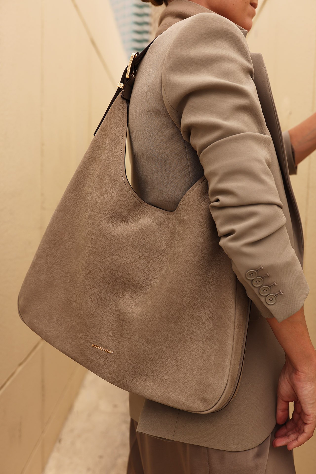 BER52657_1 suede hobo bag, suede shoulder bag, michael kors