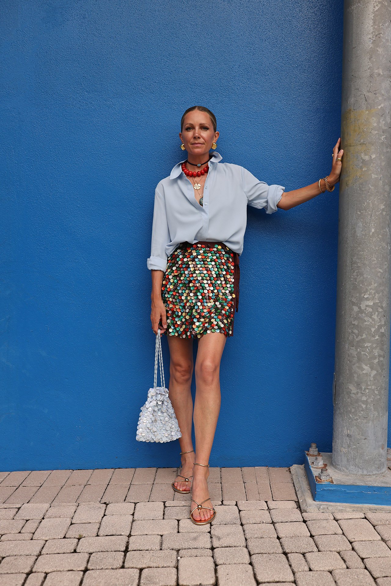 BER57371_1 statement pieces, colorful sequin skirt