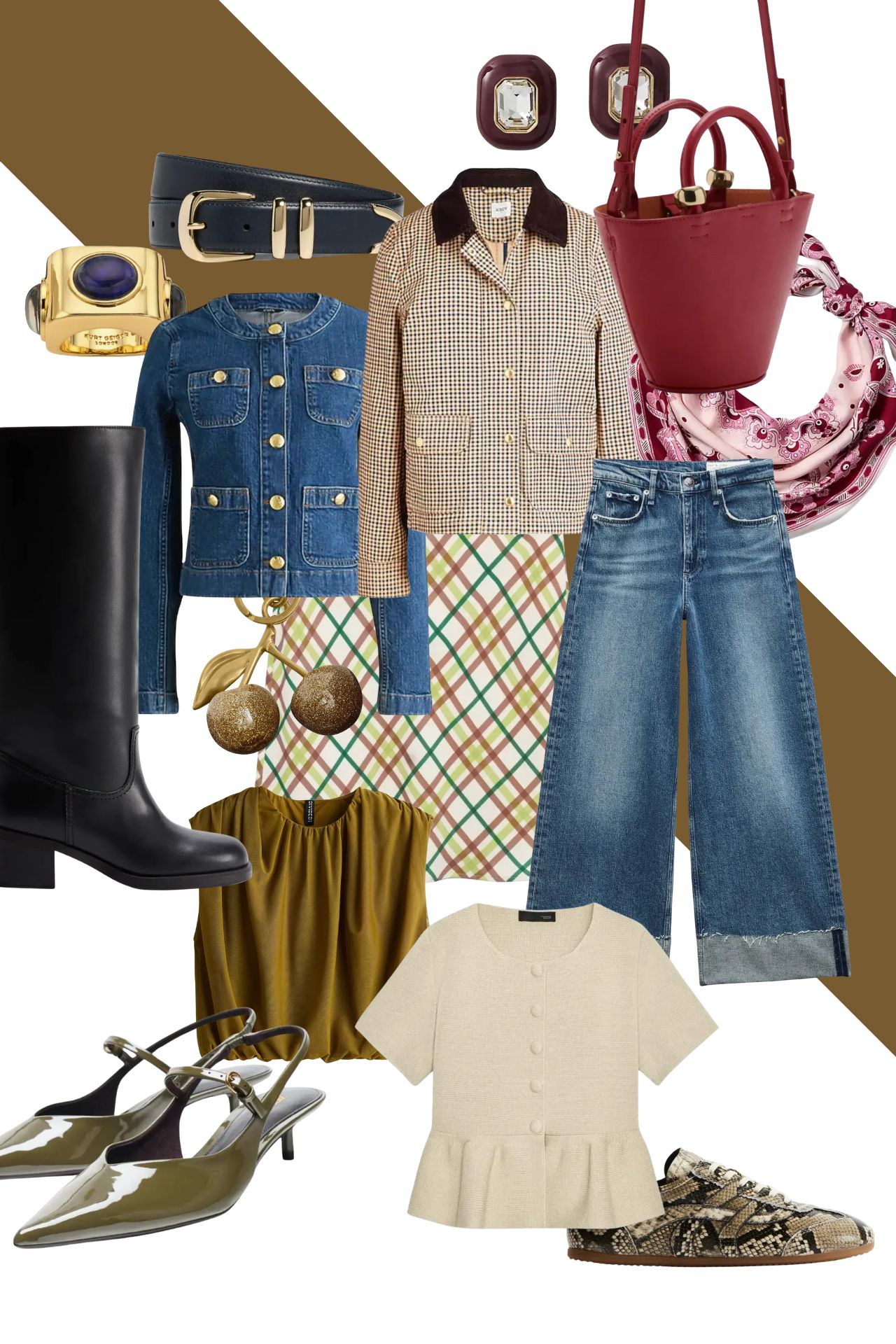 under $100 fashion finds, affordable style for fall, colorful looks on a budget