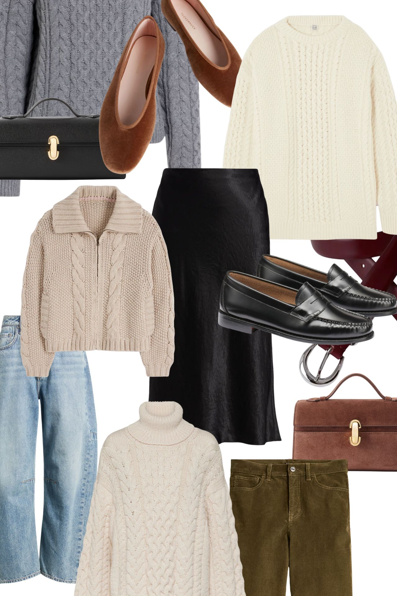 how to pair cable sweater, best fisherman sweaters 2025, chunky sweater outfits, cable sweater styling 