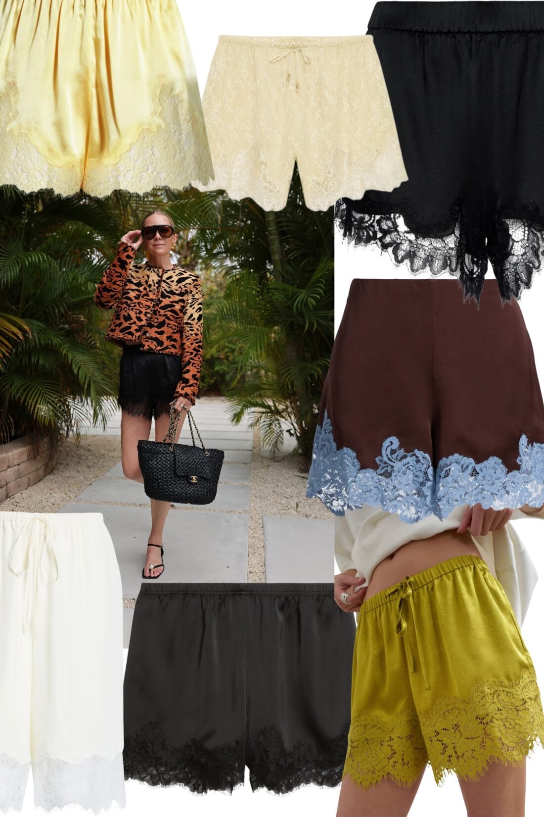 how to style lace shorts, lace short summer trend, lace short outfit ideas, lace short outfits 